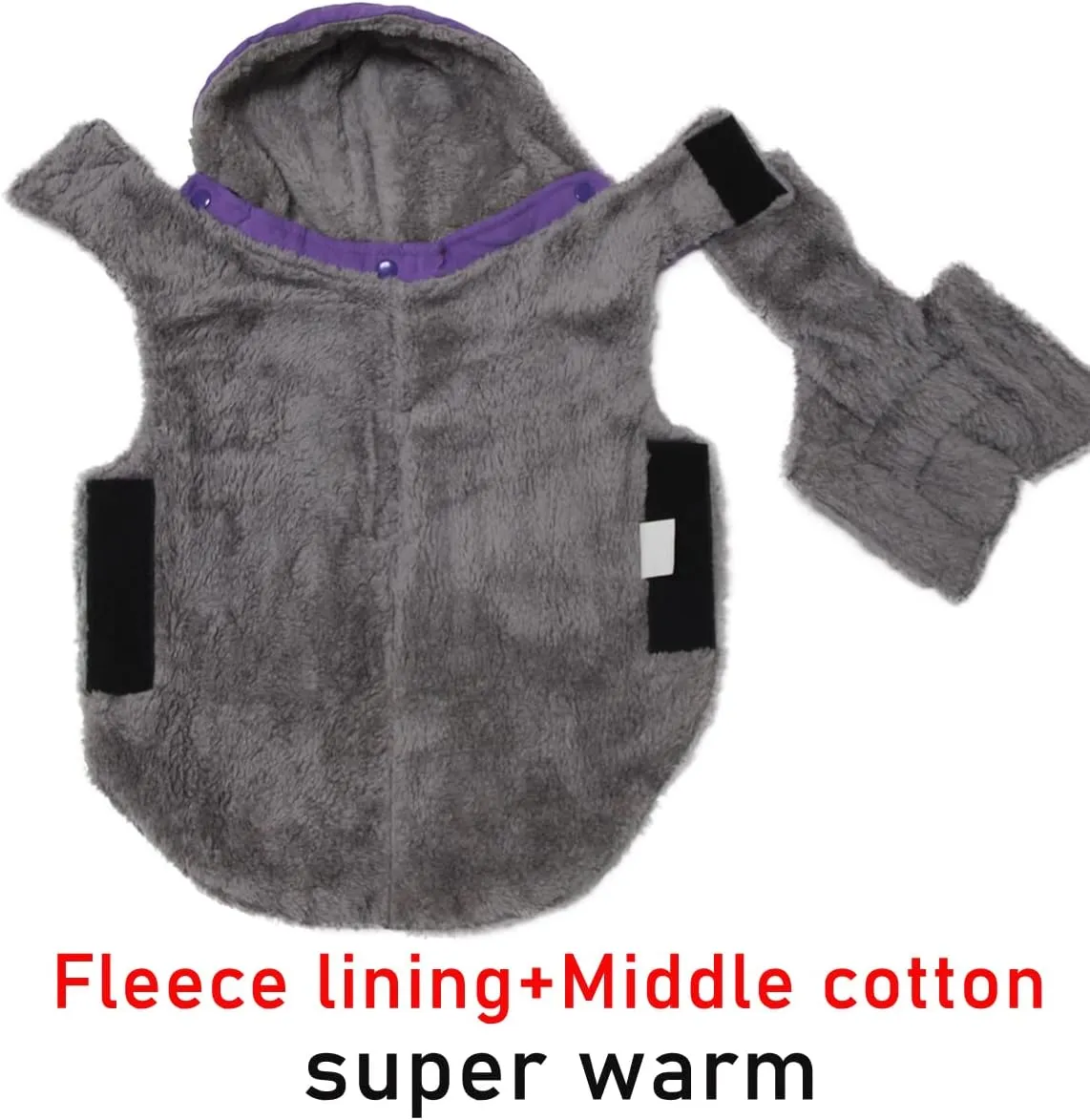 100% Polyester Dog Hoodie for Small Medium Dogs Super Warm Puppy Jacket for Cold Winter Dog Coats, Purple M