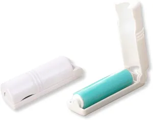 2-Pack of Reusable Lint Rollers, Blue Foldable Mini Lint Roller, Small and Portable to Easily Remove Lint Hair Dust and Pet Hair