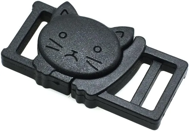25pcs 3/8" Safty Breakaway Buckles for Cat Collar Black