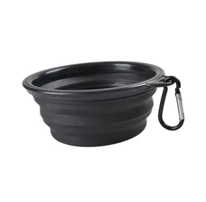 2Pcs M 650ml black Portable Outdoor Pet feed bowl Foldable Silicone travel Bowl AZ11377