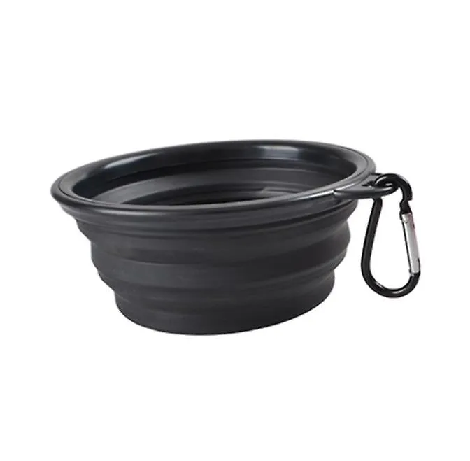 2Pcs M 650ml black Portable Outdoor Pet feed bowl Foldable Silicone travel Bowl AZ11377