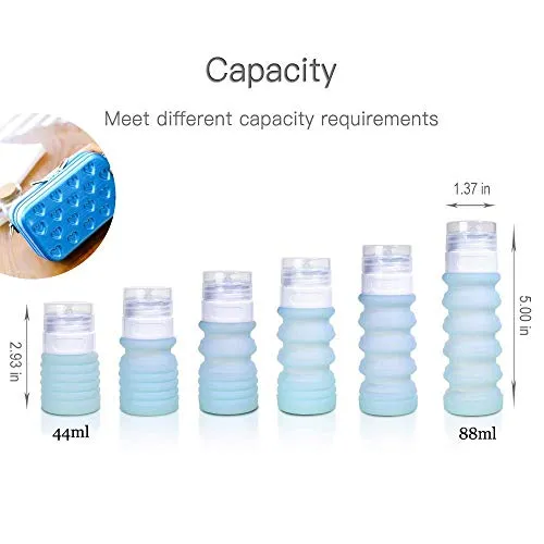 4-Color Travel Bottle Set Food-Grade Refillable Travel Containers,Collapsible Travel Accessories Tube Sets for Shampoo Lotion Soap,42ML-88ML (4-color set)