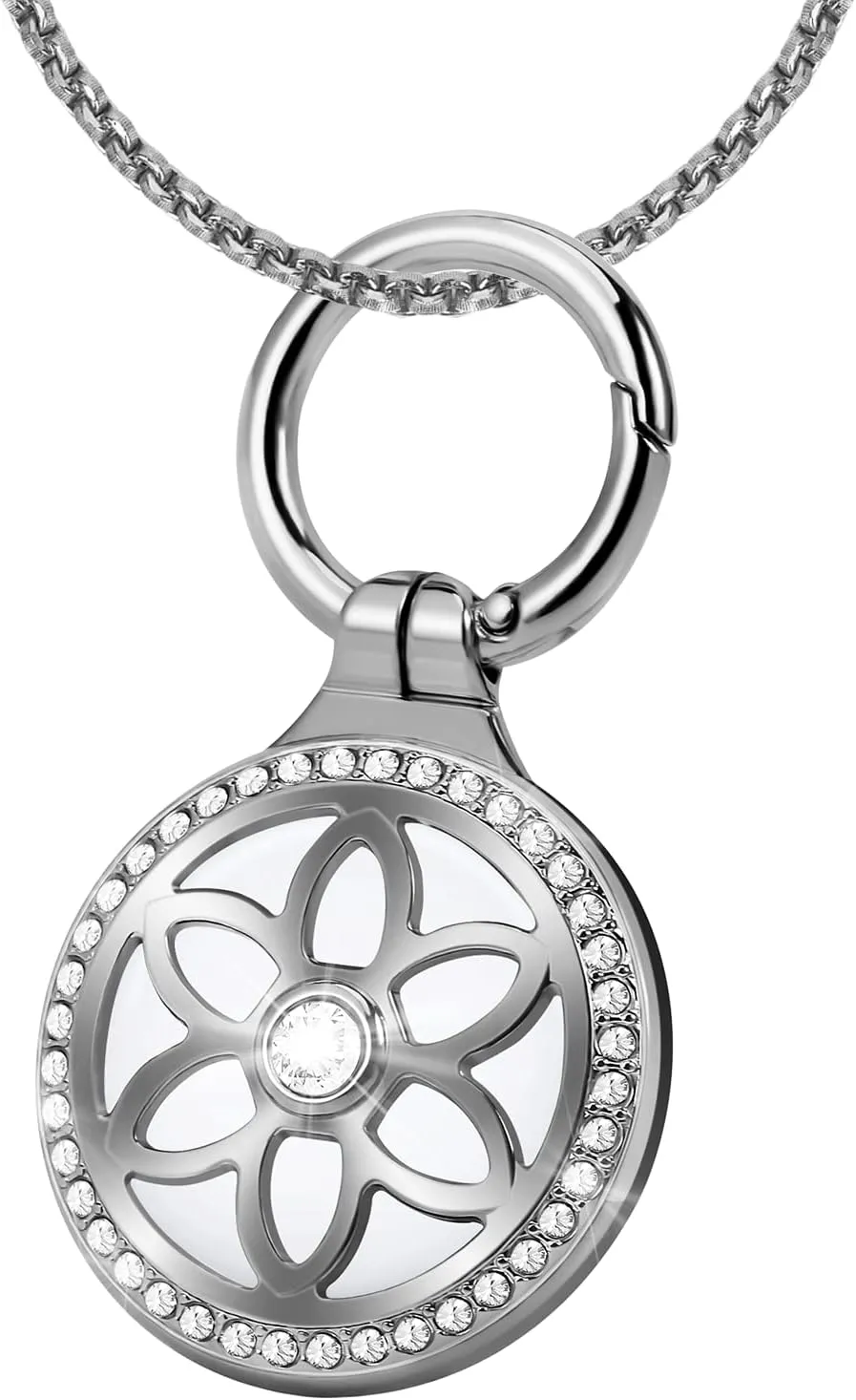 Airtag Necklace for Kids,Girls,Adults,Metal Badge Airtag Necklace,Airtag Watch Necklace,29in Adjustable Alloy Necklace with Airtag Holder for Apple Air Tag