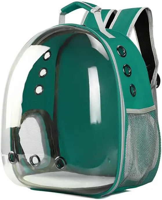 Animal Carrier Backpacks,Transparent Space Capsule Bubble Pet Backpack Bag for Small Dogs Cats Airline Approved Travel Carrier (Green)