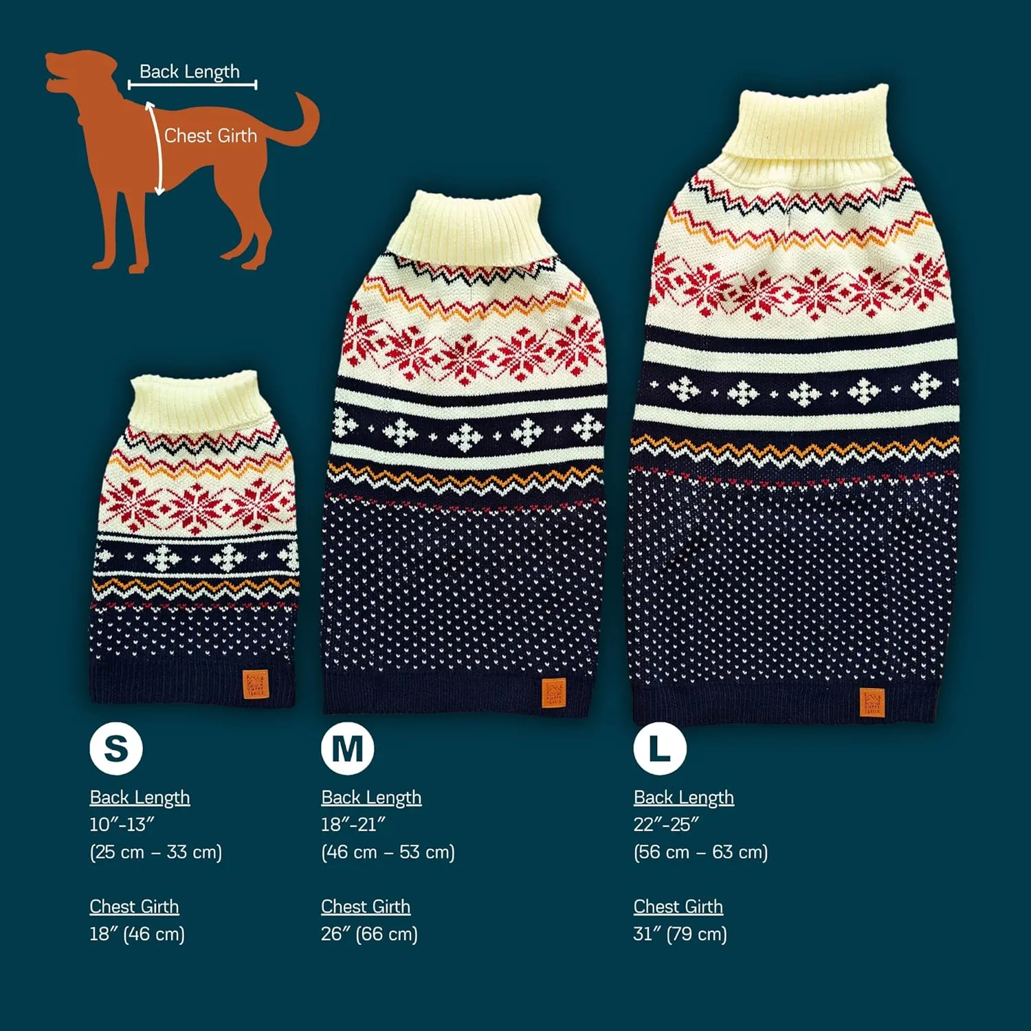 Cozy Acrylic Dog Sweater for Outdoor AdventuresBreathable & Insulating KnitClassic FitBackpacking Gear for DogsDog Hiking GearDog Camping Gear (Large, Nordic)