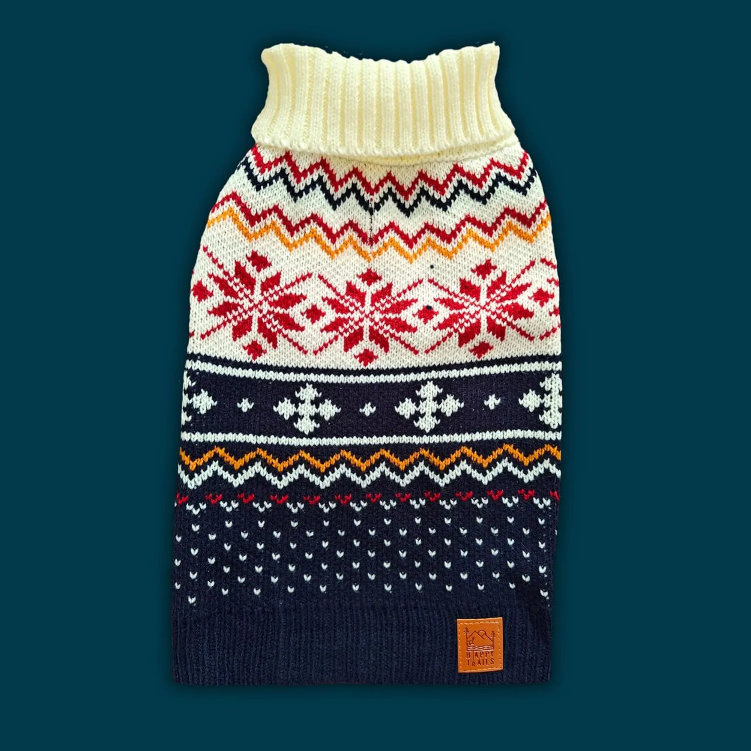 Cozy Acrylic Dog Sweater for Outdoor AdventuresBreathable & Insulating KnitClassic FitBackpacking Gear for DogsDog Hiking GearDog Camping Gear (Large, Nordic)