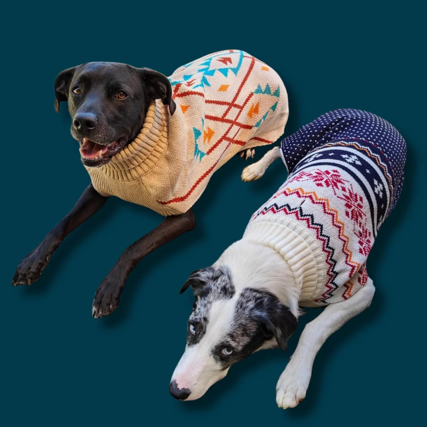 Cozy Acrylic Dog Sweater for Outdoor AdventuresBreathable & Insulating KnitClassic FitBackpacking Gear for DogsDog Hiking GearDog Camping Gear (Large, Nordic)