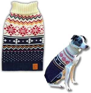 Cozy Acrylic Dog Sweater for Outdoor AdventuresBreathable & Insulating KnitClassic FitBackpacking Gear for DogsDog Hiking GearDog Camping Gear (Large, Nordic)