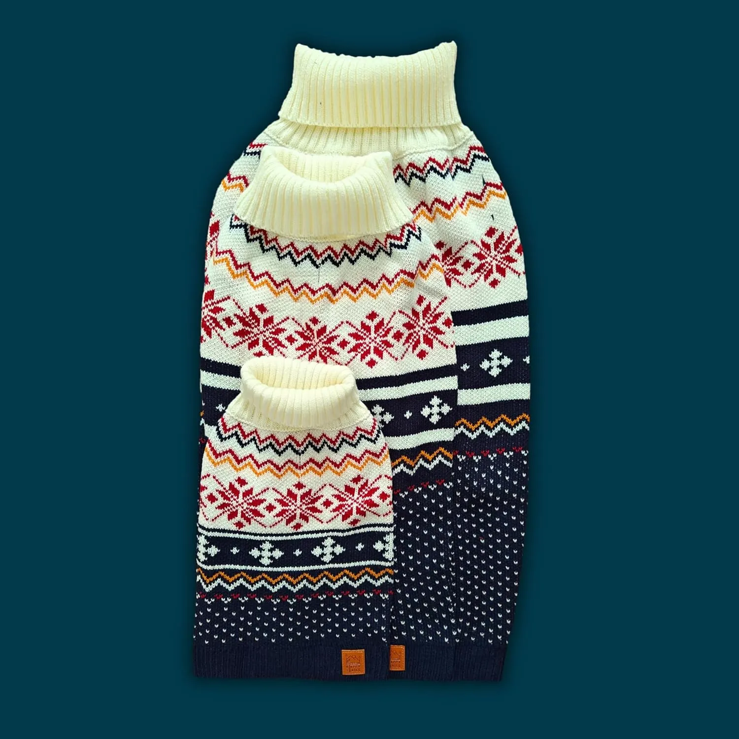 Cozy Acrylic Dog Sweater for Outdoor AdventuresBreathable & Insulating KnitClassic FitBackpacking Gear for DogsDog Hiking GearDog Camping Gear (Large, Nordic)