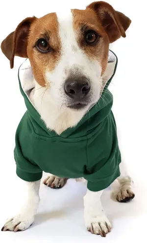 DJANGO Fully Lined Hoodie for Dog - Soft, Stretchy, and Cozy Sweatshirts for Dogs - Forest Green Winter Dog Sweaters for Dachshunds and Small Dogs - Warm Dog Hoodie X-Small with Elastic Waistband