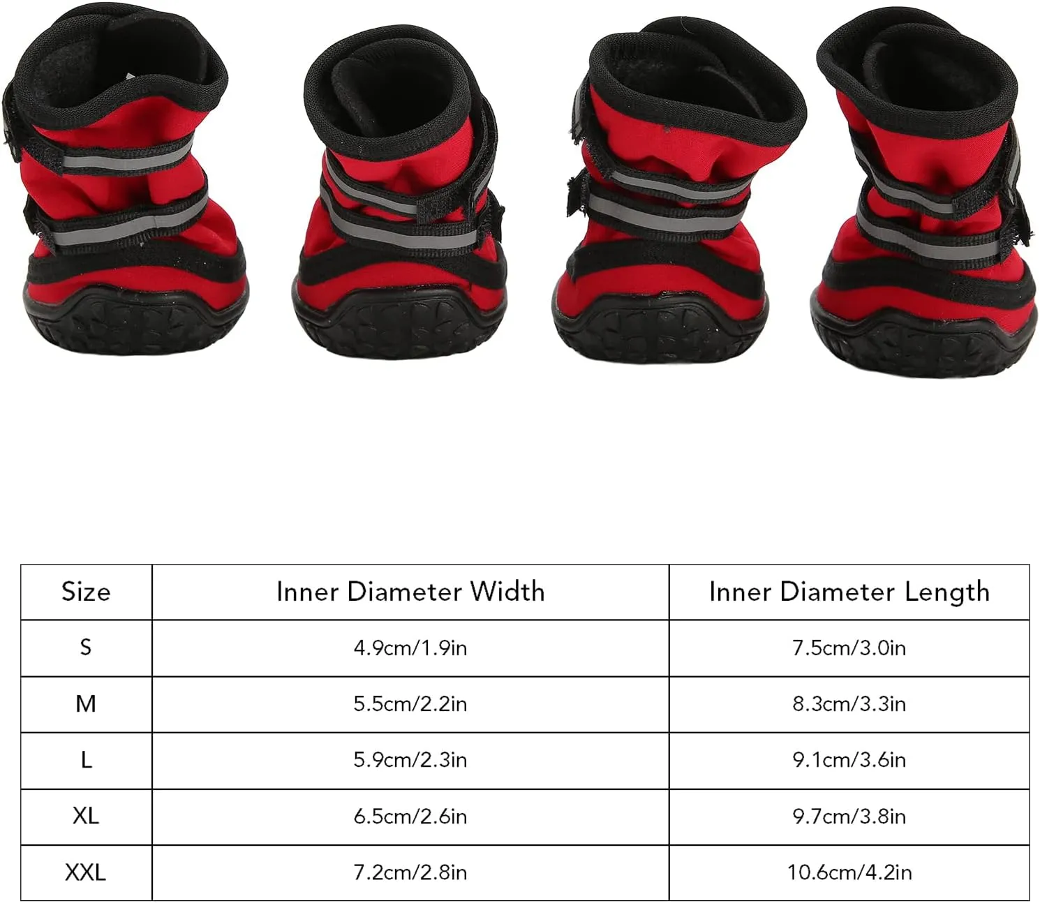 Dog Shoes, Water Anti Slip Dog Boots Protector with Reflective Strips for Rainy Day Winter Outdoor Hiking Traveling(XXL)