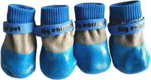 Dog Shoes,Waterproof Anti-Slip Pet Socks,Wear-Resistant Outdoor Booties with Rubber Soles for Hiking and Running_M(Blue), Medium
