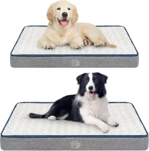 EMPSIGN Reversible Cool and Warm Dog Bed for Crate Pad, Pet Beds with Washable and Removable Cover, Dog Crate Bed Sleeping Mats, 30" and 36" Dog Crate Bed, Grey