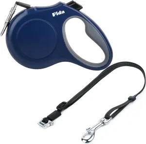 Fida Retractable Dog Leash and Dual Dog Leash Accessories to Walk 2 Two Dogs Set, Patented Roller Design No Tangle Reflective Leash Attachment Length Adjustable for Small and Medium Dogs Up to 65lbs