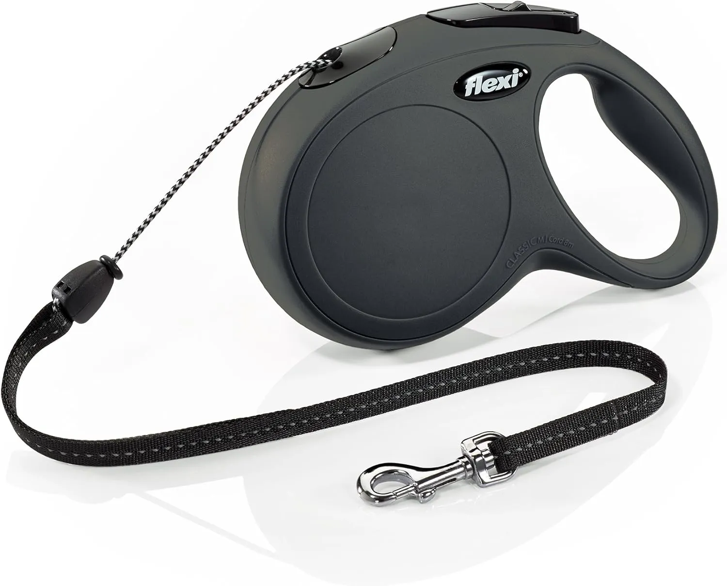 FLEXI New Classic Retractable Dog Leash (Cord), 26 ft, Medium, Black