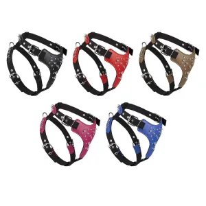 Leather   Nylon Spike Harness