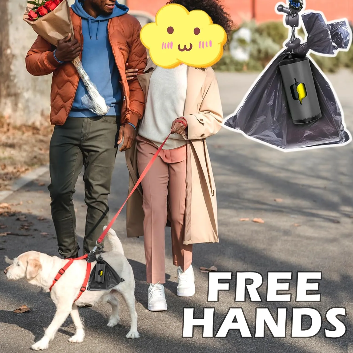 Metal Dog Poop Bag Holder 2-Pack w/Leash Clip|Durable Scratch-Resistant Aluminum|30 Bags 6 AccessoriesBlack