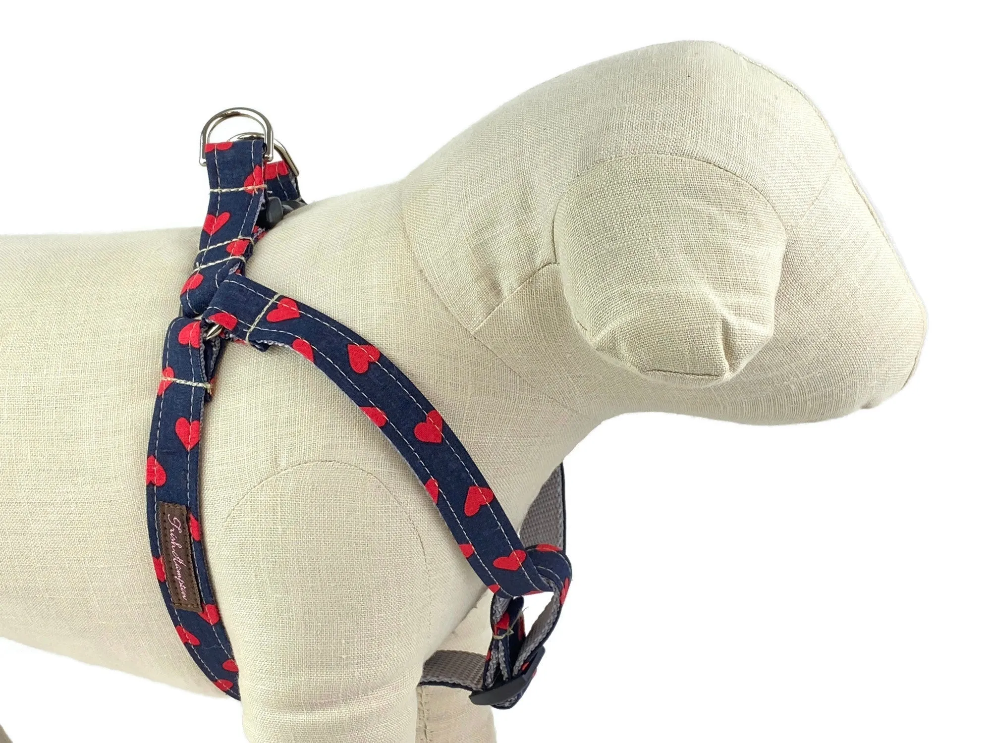 Midnight Red Hearts Dog Harness - 757