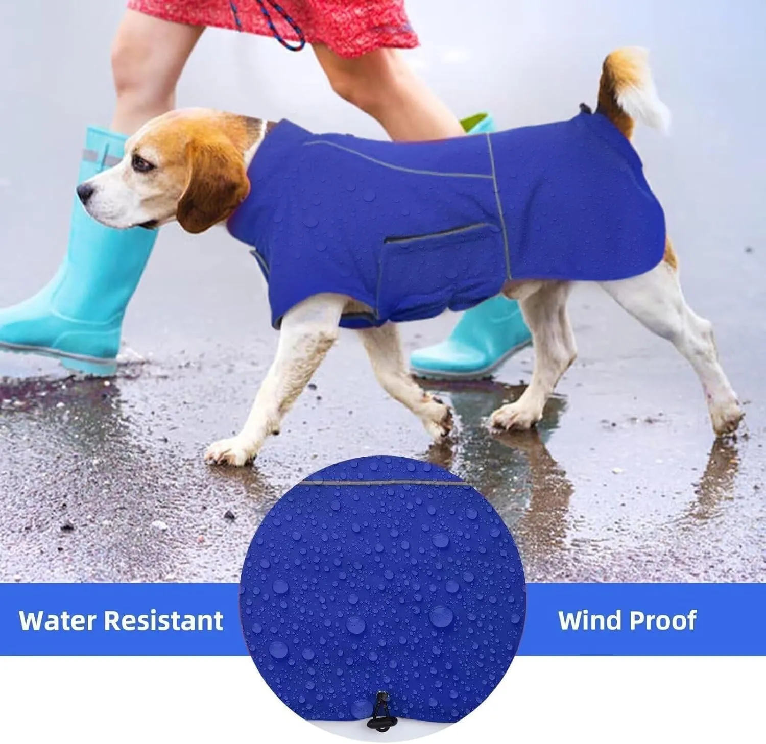 MIGOHI XXL Dog Jacket - Waterproof Winter Coat for Boys & Girls - Blue, Perfect for Golden Retriever & Weimaraner, Hiking & Camping