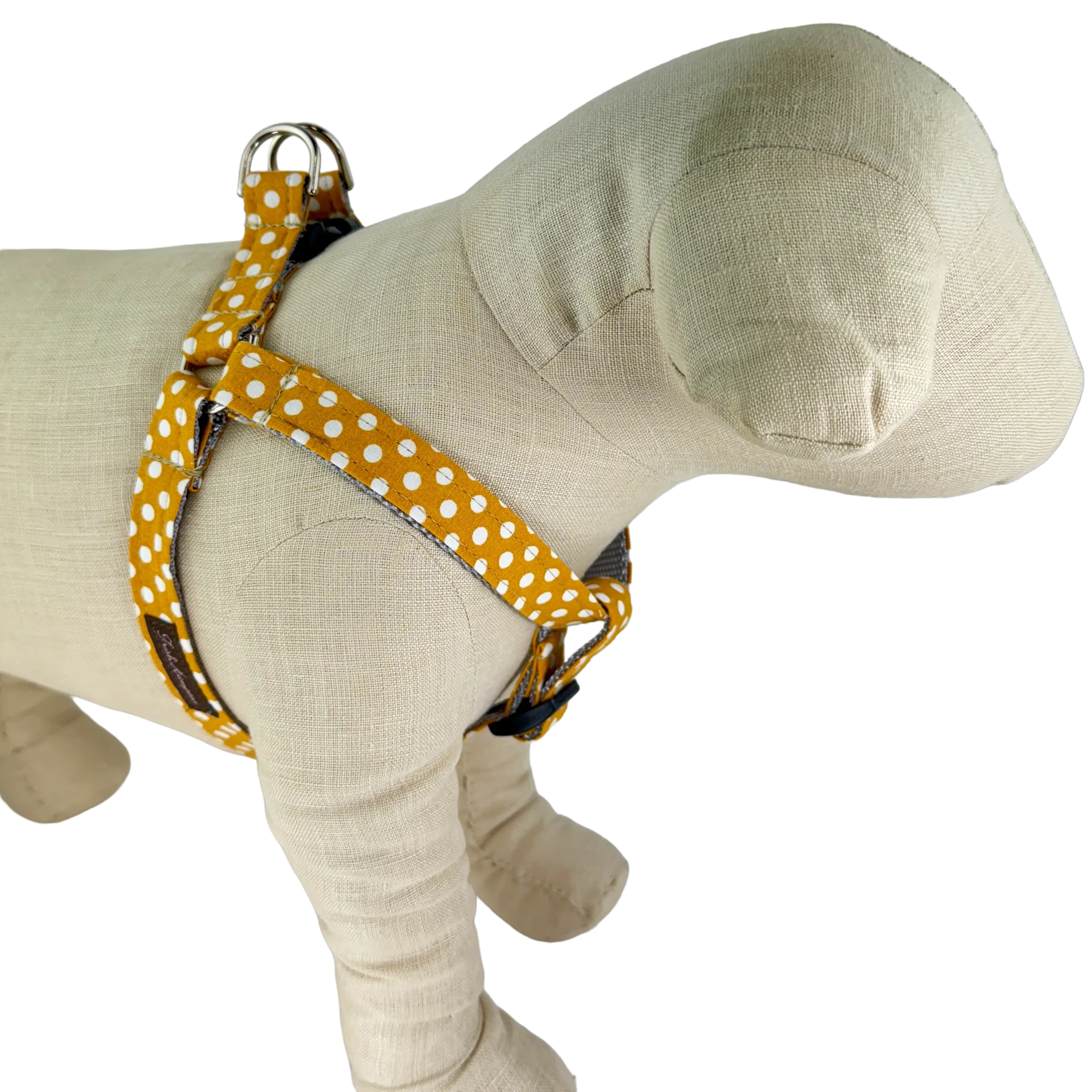 Mustard/White Polka Dot Dog Harness - 514