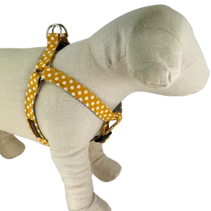 Mustard/White Polka Dot Dog Harness - 514