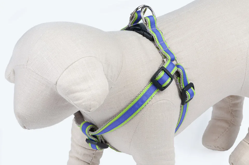 Neon Green/Purple Stripe Sale Dog Harness - 316
