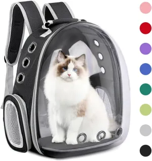 Pet Backpack Carrier,Bubble Backpack Cat Carrier,Pets and Small Dogs,Space Capsule Pet Carrier for Traveling, Walking, Hiking and Outdoor Activities (Black)