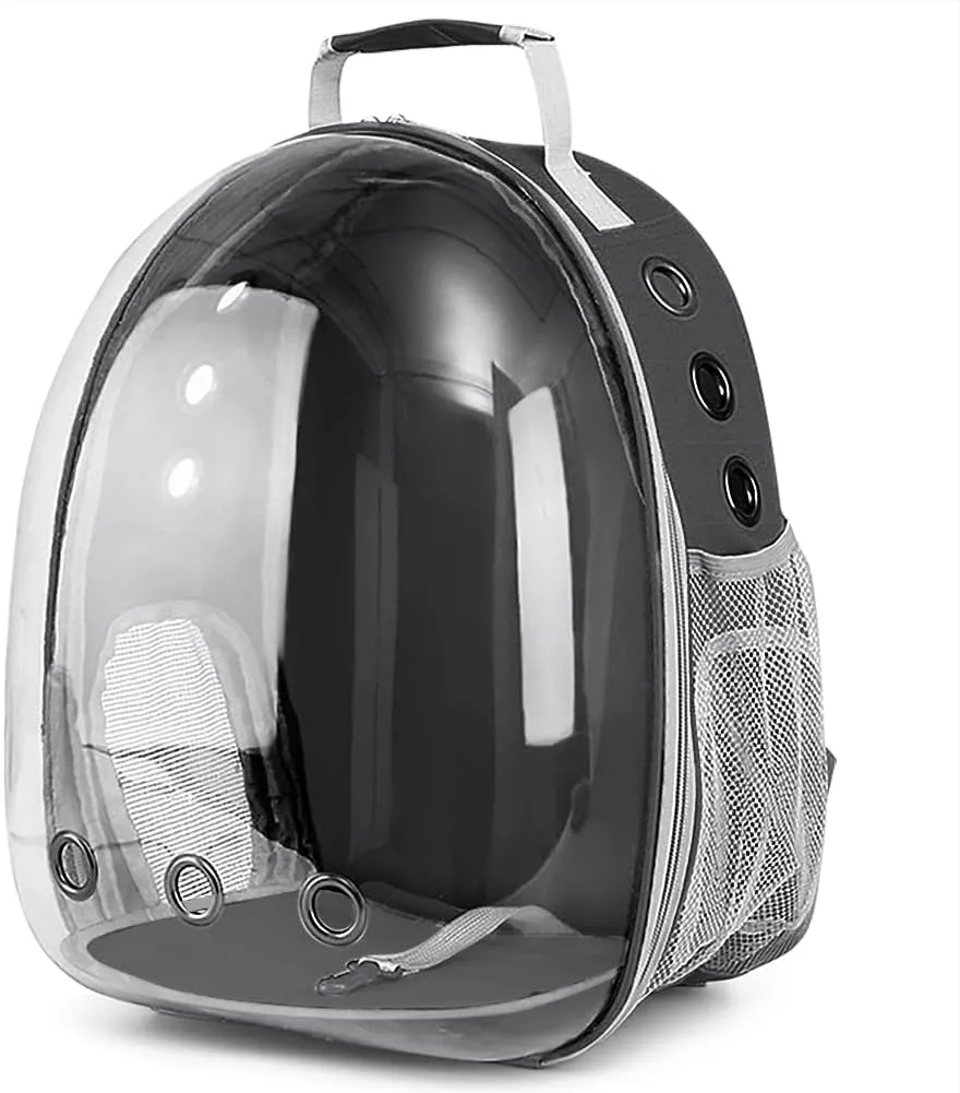 Pet Backpack Carrier,Bubble Backpack Cat Carrier,Pets and Small Dogs,Space Capsule Pet Carrier for Traveling, Walking, Hiking and Outdoor Activities (Black)