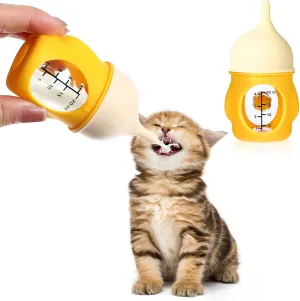 Pet Nursing Bottle Puppy Kitten Soft Silicone Bottles for Nursing for Newborn Kittens, Puppies, Small Animals (20ml, Yellow)