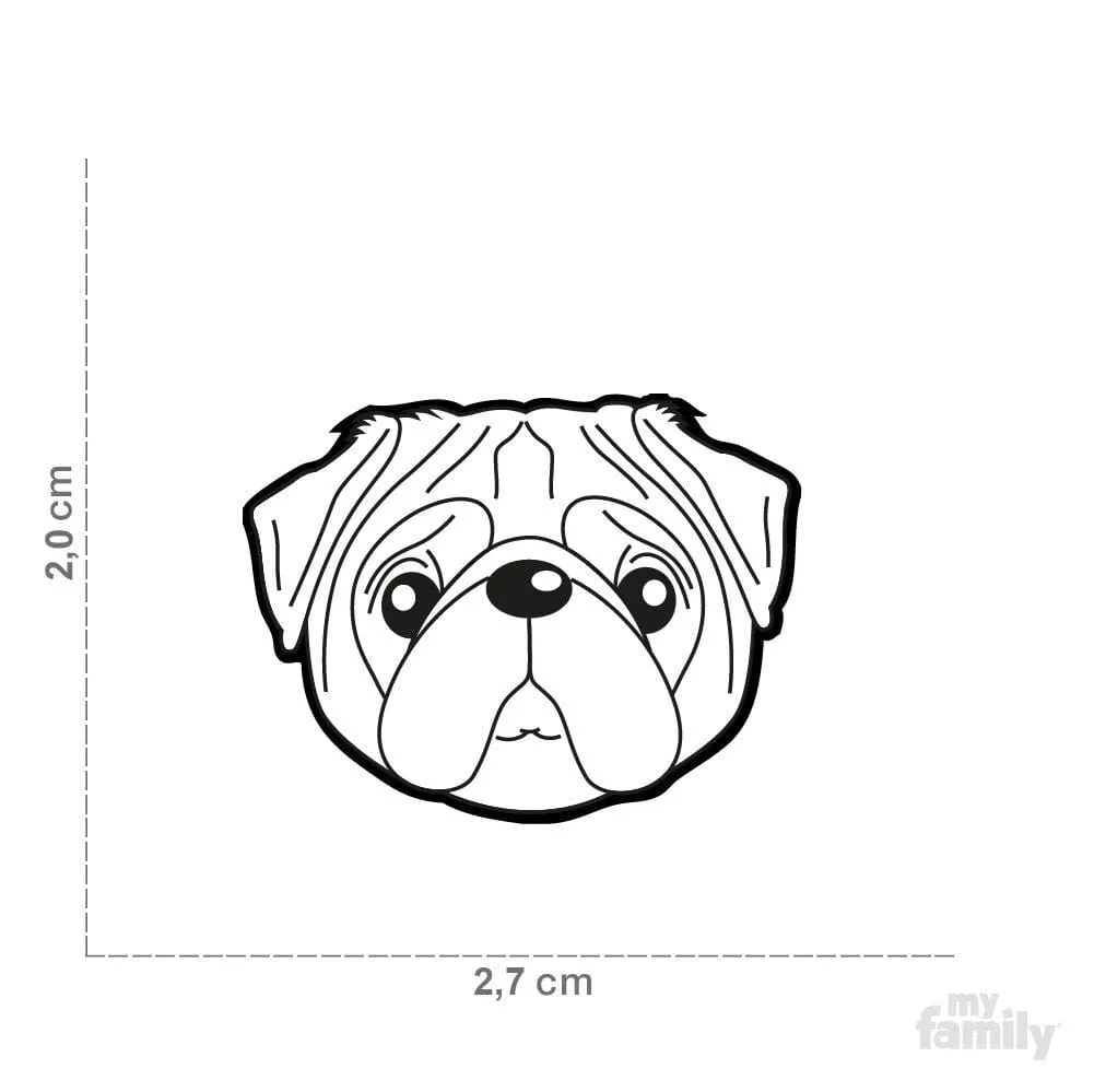 Pug Dog Name Tag
