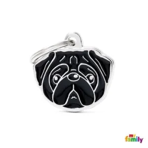 Pug Dog Name Tag