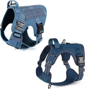 rabbitgoo Tactical Dog Harness for Large Dogs, Heavy Duty Dog Harness with Handle, No-Pull Service Dog Vest Large Breed, Adjustable Military Dog Vest Harness for Training Hunting Walking