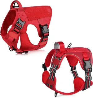 rabbitgoo Tactical Dog Harness for Large Dogs, Heavy Duty Dog Harness with Handle, No-Pull Service Dog Vest Large Breed, Adjustable Military Dog Vest Harness for Training Hunting Walking