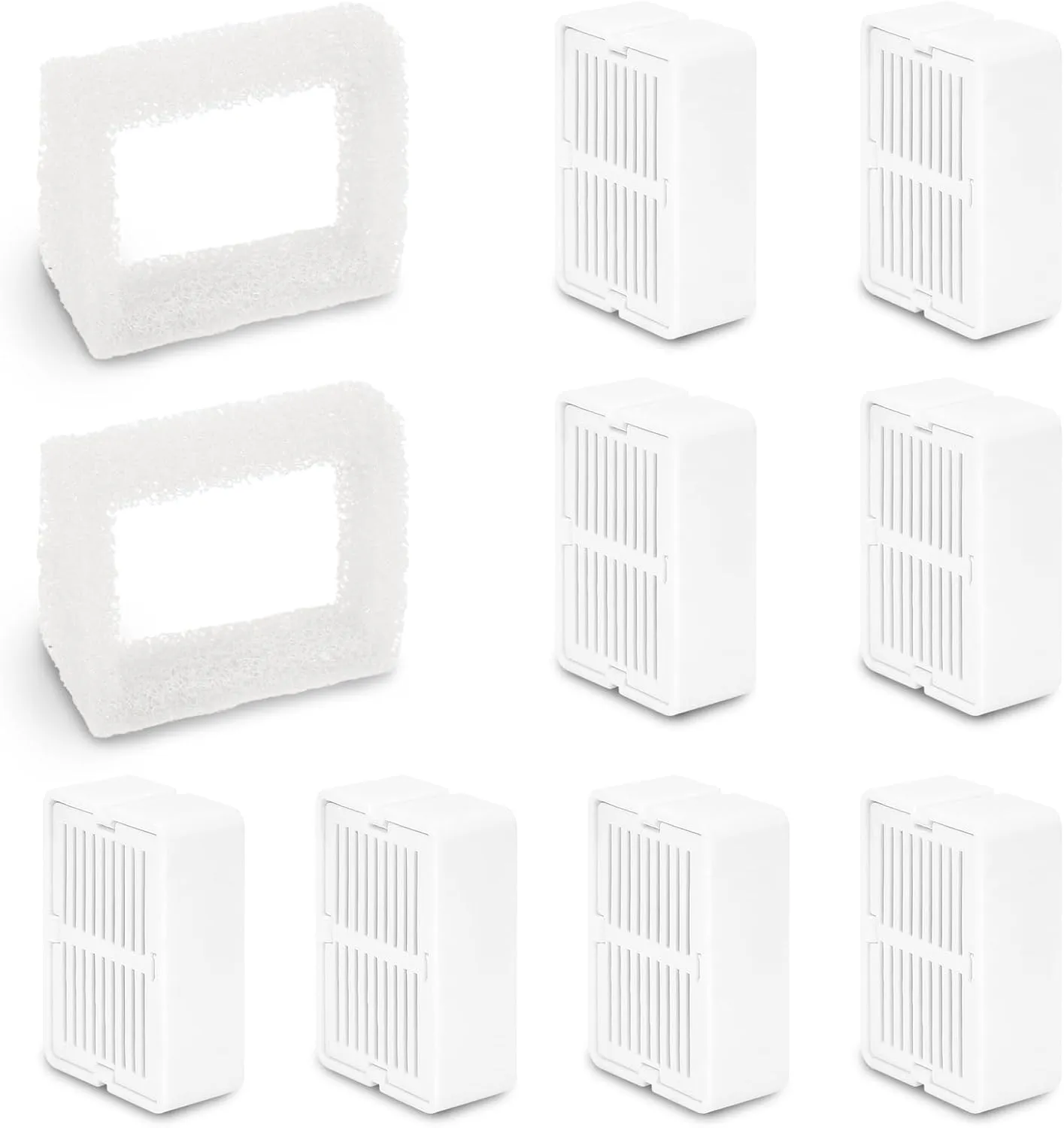 Replacement Filters for Ceramic Cat Water Fountain, Carbon and Sponge Foam Filters (8 2)