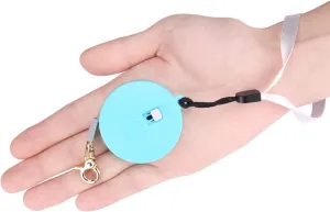 Retractable Dog Leash for Small Dogs Cats up to 11lbs with 6.5ft Anti-Pull Strong Nylon Tape, Hands Free, Mini and Portable Walking Leash with Wrist Strap, One-Hand Brake, Blue Round