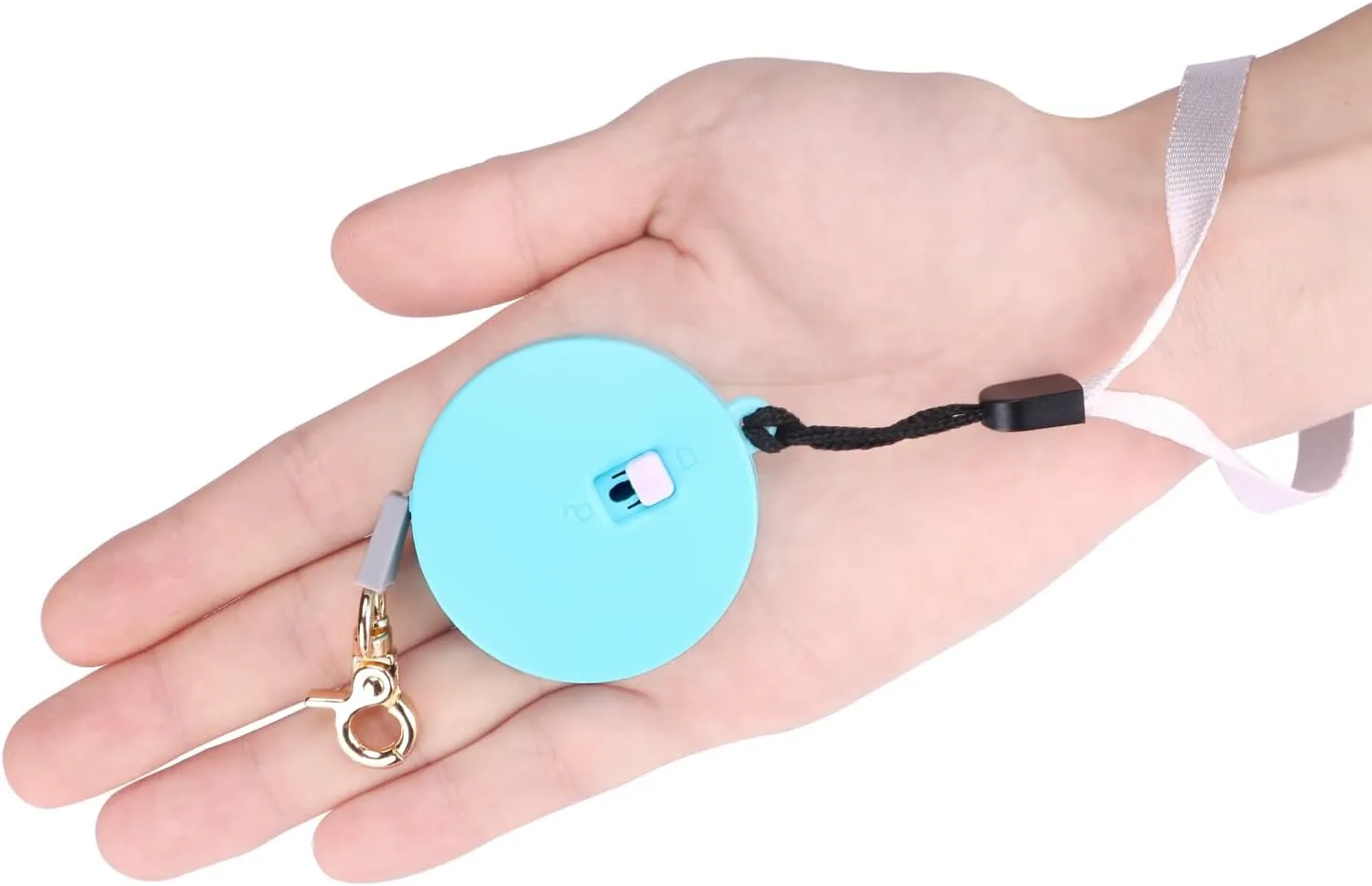 Retractable Dog Leash for Small Dogs Cats up to 11lbs with 6.5ft Anti-Pull Strong Nylon Tape, Hands Free, Mini and Portable Walking Leash with Wrist Strap, One-Hand Brake, Blue Round