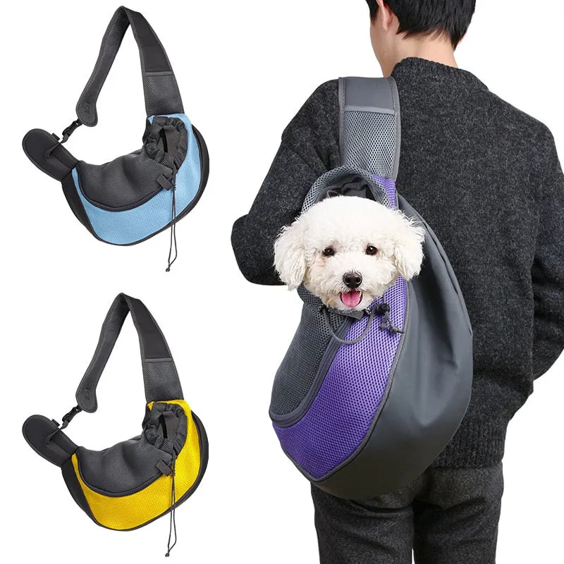 Sidiou Group Pet Travel Portable Slings Front Shoulder Bag Mesh Travel Tote Shoulder Bag Backpack