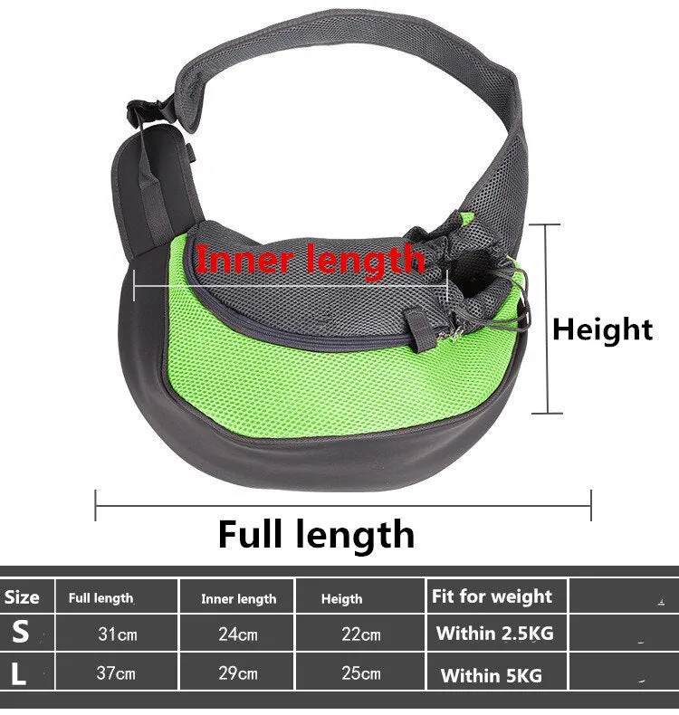 Sidiou Group Pet Travel Portable Slings Front Shoulder Bag Mesh Travel Tote Shoulder Bag Backpack