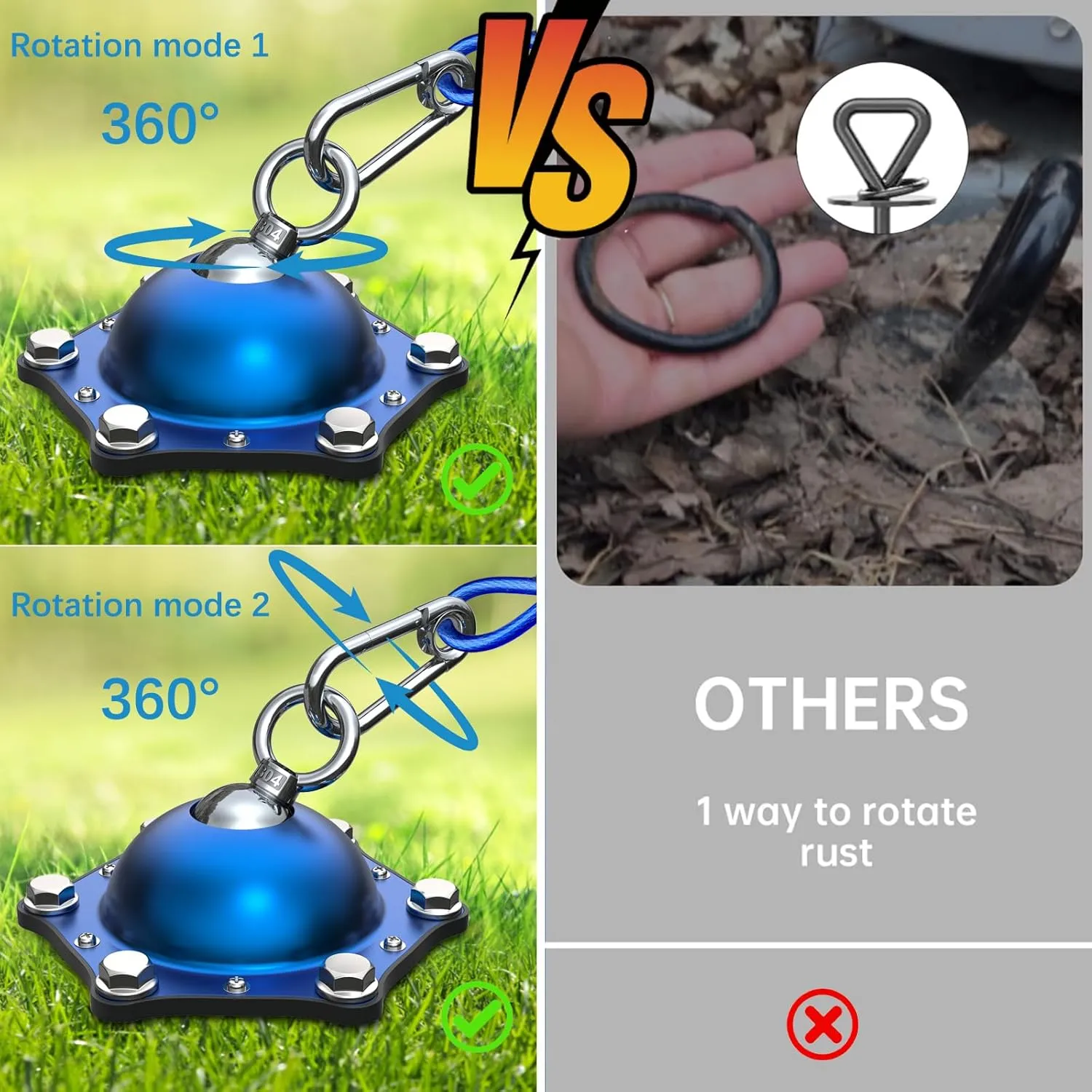 TOPKNOT Dog Tie Out Cable and Stake for Camping,360Swivel Dog Run- No Tangle,with 30FT Heavy Duty Cable, Runner for Yard - Up to 150LBS,Ideal for Outdoor Camping