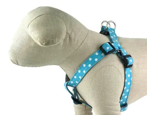 Turquoise/White Polka Dot Dog Harness - 513
