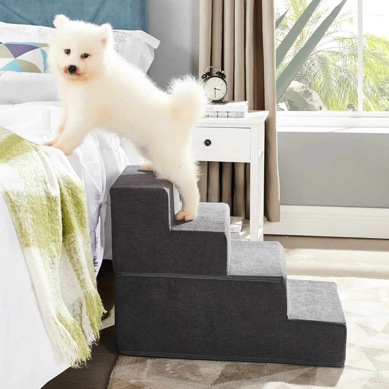 Ulax Furniture Foam Pet Steps Stairs Removable Step for Cats/Dogs Non-Slip Pet Stairs (4-Step)
