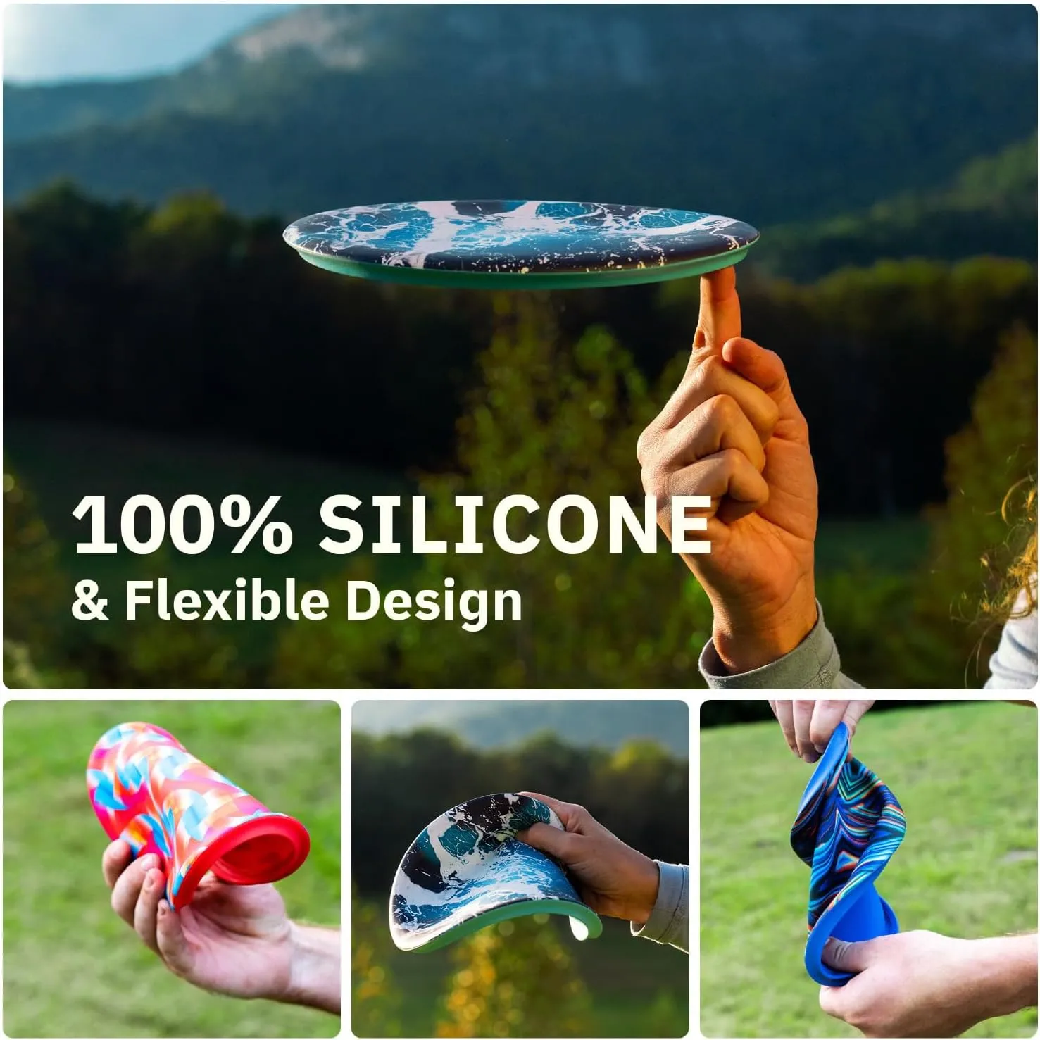 Waboba Wingman Pro - Foldable Silicone Flying Disc - Fly Straight and Far - Perfect for Kids and Adults  Tundra