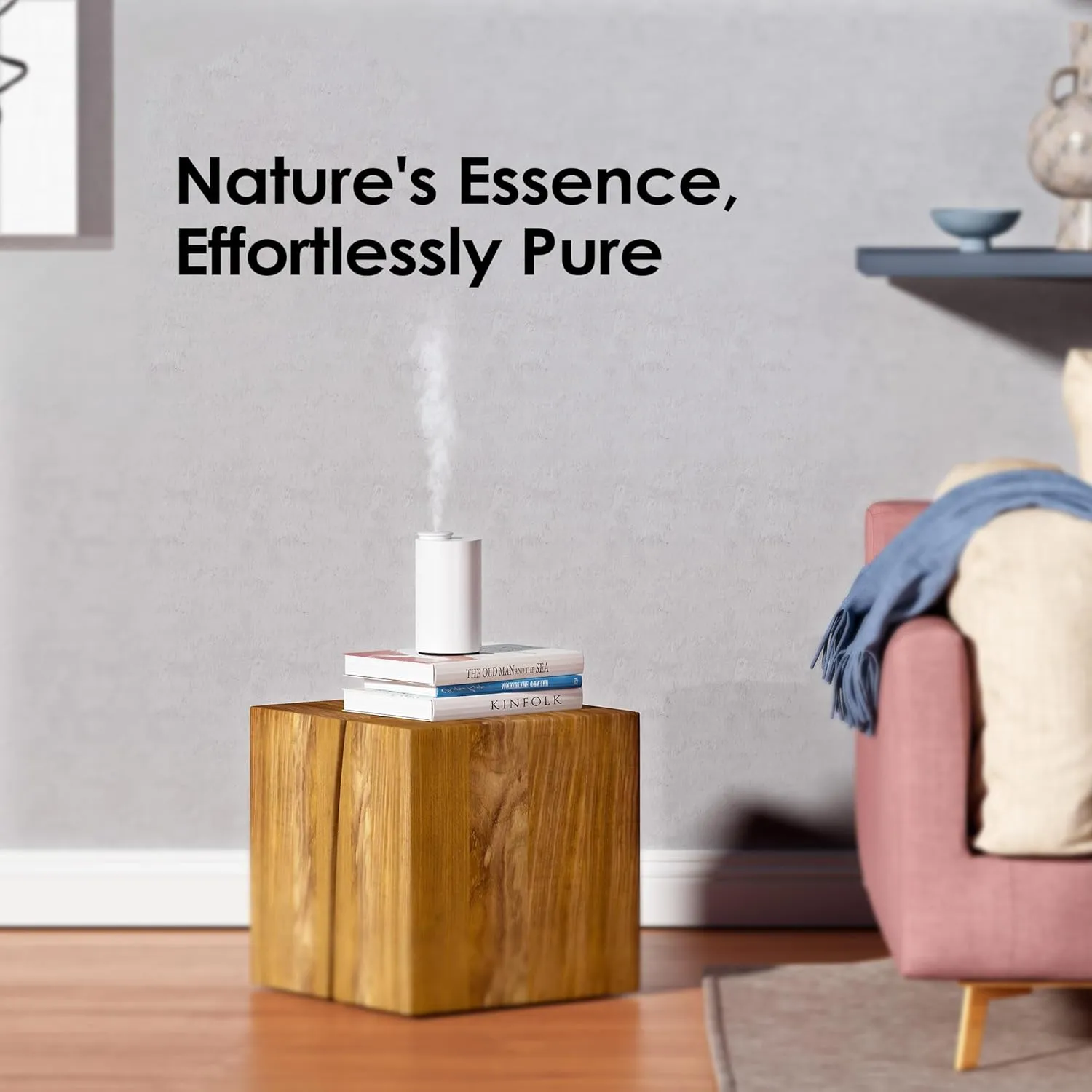 Waterless Diffuser for Essential Oil, Battery Operated Nebulizer, 0.7 Fl.Oz./ 20mL Capacity, Mini Scent Air Machine, 3 Countdown Timers & 3 Mist Levels for Home, Room, Car, Office - AN6 White
