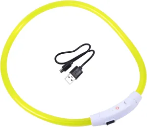 Yardwe Led Dog Collar USB Rechargeable Glowing Pet Accessory Lightweight Design for Night Safety for Dogs and Puppies High Visibility for Safe Outdoor Adventures